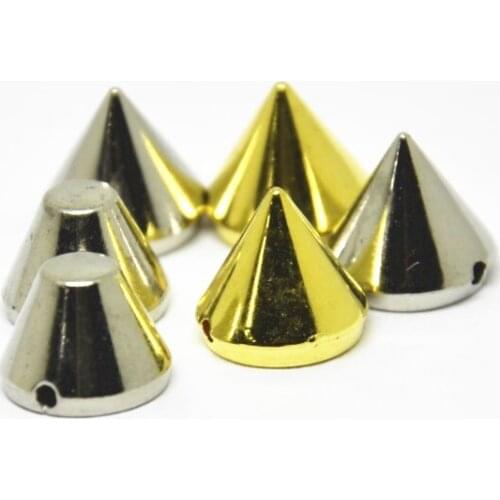 New 2020 Fashion ABS 6MM 8MM 10MM Silver Gold Gunblack Plastic Spike Studs Rivet Beadeds Sewing On Nailheads DIY Accessories