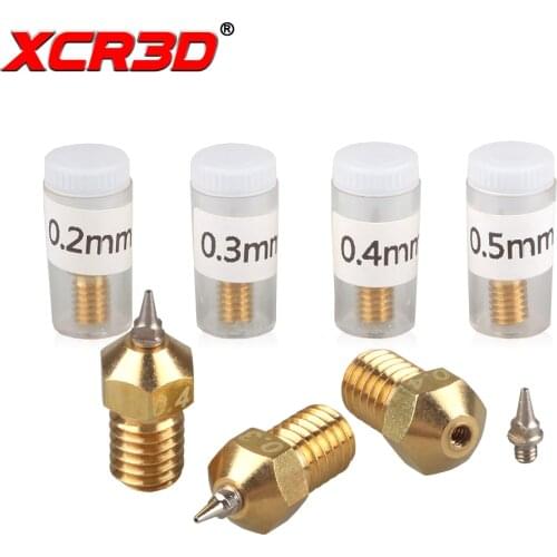 3D Printer Parts M6 V5 V6 Nozzle Airbrush Adapter Set 0.2/0.3/0.4/0.5mm Removable Stainless Steel Tips For E3D V6 Hotend 1.75mm