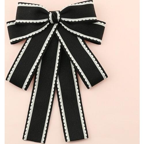 Korean Bow Tie Bowknot Ribbon Brooch Pin Beauty Head Necktie Shirt Collar Pins and Brooches for Women Jewelry Accessories