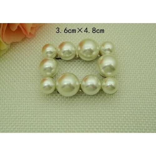 1 pair/lot) fashion square shining pearl shoe buckle shoes handbags leather decorative accessories c-49