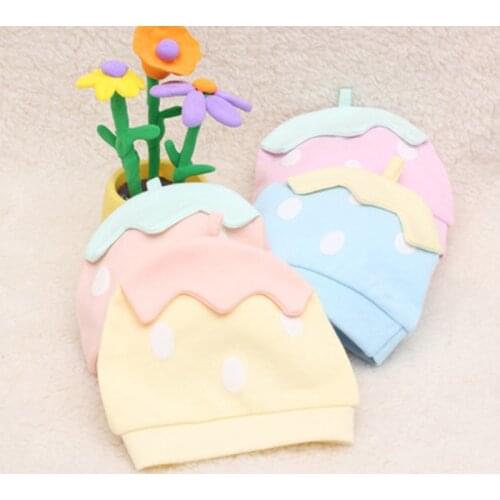 Newborn Baby Cotton Knot Beanies Toddler Girls Sleep Caps Strawberry for Boys Girls Cap Winter Warm Children Hat 1pcs
