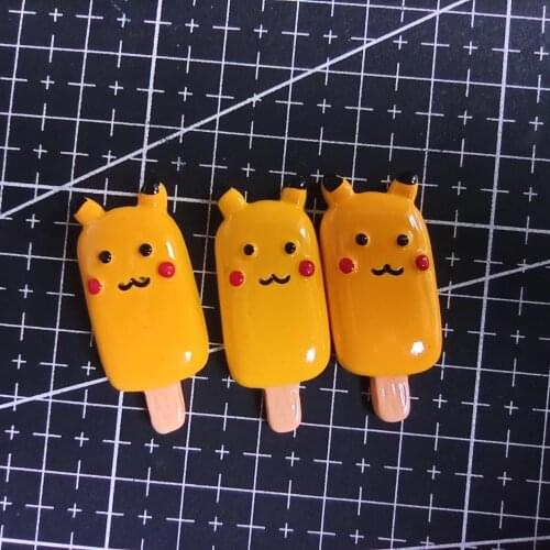 1pcs/lot resin flat back Simulation pika cartoon ice 34mm Cabochons Scrapbooking Hair Bow Center DIY Christmas decration