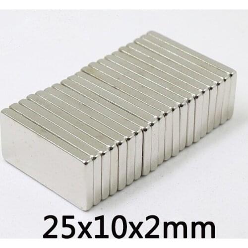 10/20/30/50/100/200/300 pcs Block Powerful Magnets Bulk Sheet Neodymium Magnetic 25x10x2mm Super Strong Permanent NdFeB Magnet