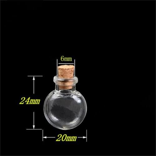 Mini Glass Bottles Pendants Oblate Round Small Wishing Bottles With Wedding Gift Arts Jas For Necklace Pendants 100pcs Wholesale