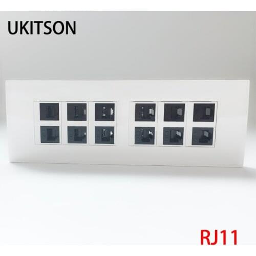 12 Ports CAT3 RJ11 Female To Female Phone Extender Wall Plate 118 Type