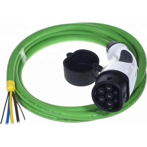 16A single phase type 2 ev charing cables for public EV charger station charging cords one side open