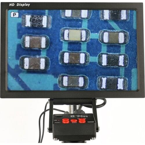 16MP 1080P 60/FPS HDMI C-Mount Video Industrial Microscope Camera Video Recorder + 10" HD IPS Monitor LCD +4GB TF Card For PCB