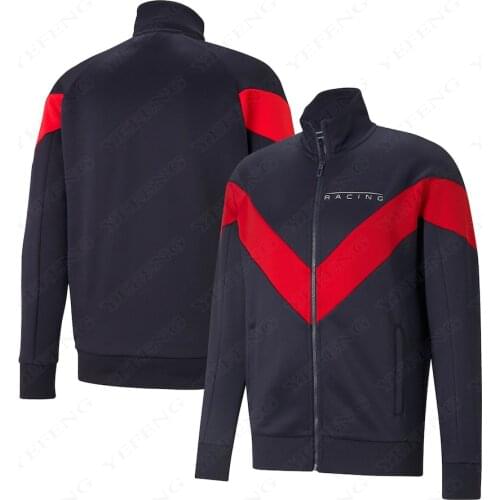 2021 Windproof Hoodie Red Color Bull F1 Racing Team Motorsport GP Full Zip Fleece Windproof Jacket Car Fans Clothing