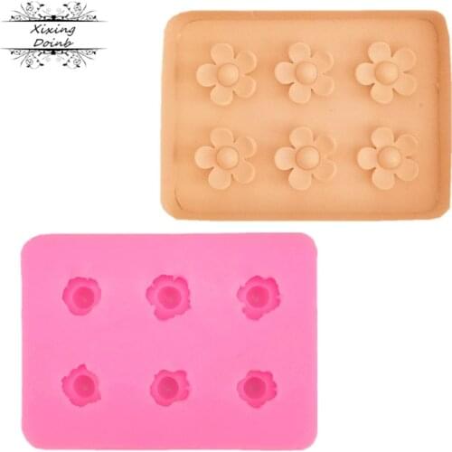 3D mini flower shape silicone mold cake decoration mold drop glue clay decoration tool chocolate candy process mold