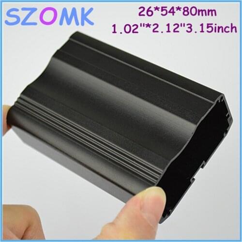 4 pcs, 26*54*80mm black aluminum housing case electrical pcb box szomk outlet enclosure aluminum case extrusion enclosure box