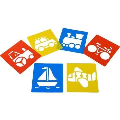 6Pcs/Set Childrens Painting Template Dinosaur Easter Christmas Animal Pattern Stencils Suit Kids Drafting Stencil Birthday Gift