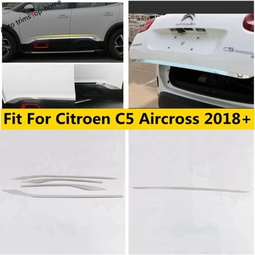 Stainless Steel Accessories For Citroen C5 Aircross 2018 - 2021 Rear Trunk Tailgate Bottom Lid / Side Door Body Strip Cover Trim