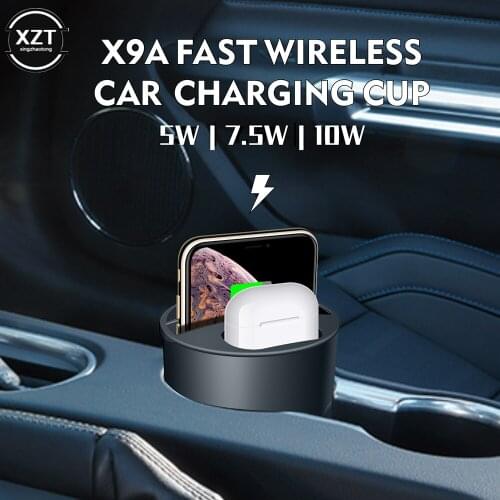 Fast Wireless Car Charger Cup for iPhone XsMax/Xr/8 2 USB Charges Port 5V/2A Car Charging for Qi Wireless Charger For Samsung