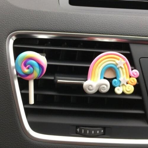 Car Perfume Auto Accessories Car Shape Solid Scent Air Freshener Cute Lollipop Rainbow Air Socket Jewelry