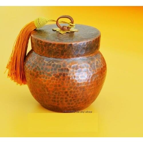 Handmade Tea Cans Pure Copper Small Storage Container Lid High Quality Small Large