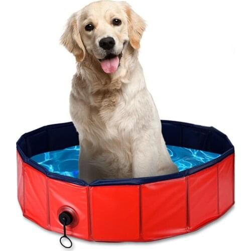Pet Bathing Pool Folding Cat Bathtub Portable Smooth Surface Easy To Clean Folding Packaging Equipped with Waterproof Valve PVC