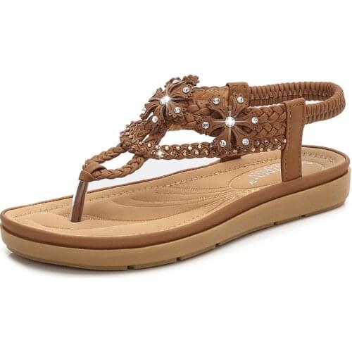 Bohemian Style Rhinestone Sandals Womens High-Heeled Open-Toe Women Shoes With Diamonds And Crystals Ladies Sandals