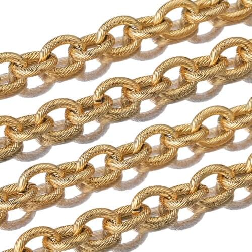 1Meter Width12mm Gold Stainless Steel Big Cable Chain Chains for Diy Punk Rock Jewelry Making Supplies Luxury Craft Necklace