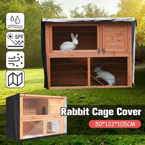Rabbit Hutch Cover Waterproof Small Pet Crate Cover UV Resistant Garden Pet Bunny Cage Covers Heavy Duty 210D Pets Kennel Cover