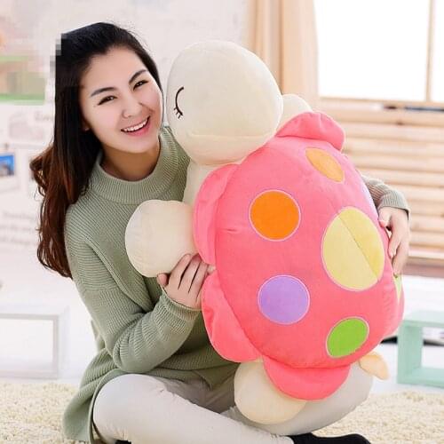 Dorimytrader Kawaii Cartoon Tortoise Dolls Turtle Plush Toy Big Soft Colorfull Turtles Pillow for Children Gift 31inch 80cm