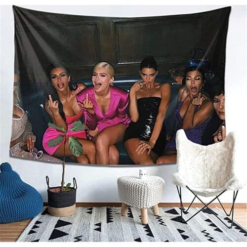 Art Wall Tapestry Jenner fam Tapestry Wall Hanging Wall Blanket Tablecloth Bedroom Living Room Dorm Home Decor