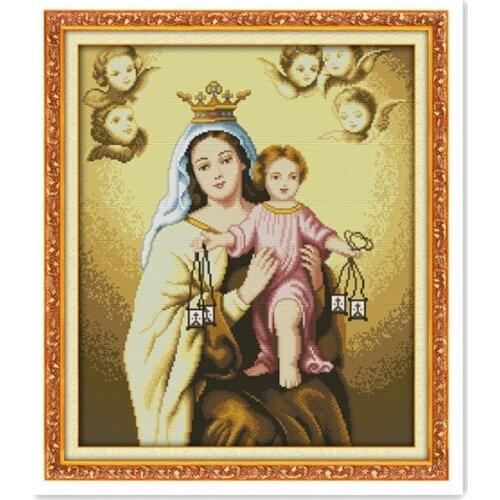 Jesus Christ Catholic Mother of God and Son 11CT 14CT calico cross stitch kit diy handmade material package sewing pictures