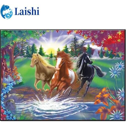 Natural scenery, galloping horse 5D DIY Diamond Painting Full Square Diamond Painting Embroidery Sale Rhinestones Pictures