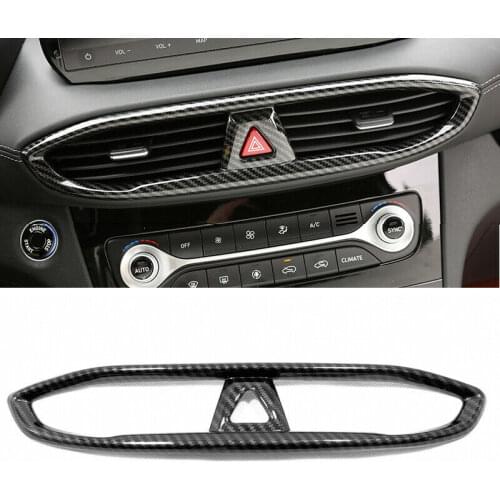 Carbon Fiber Look Middle Console Air Vent Cover For Hyundai Santa Fe TM 2019