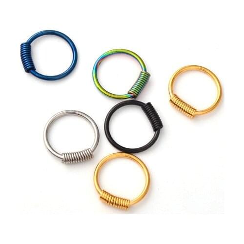Fashion Women Men Circles Color Gold Black Color Titanium Steel Round Spring Small Circle Charms Hoop Huggie Earrings Jewelry