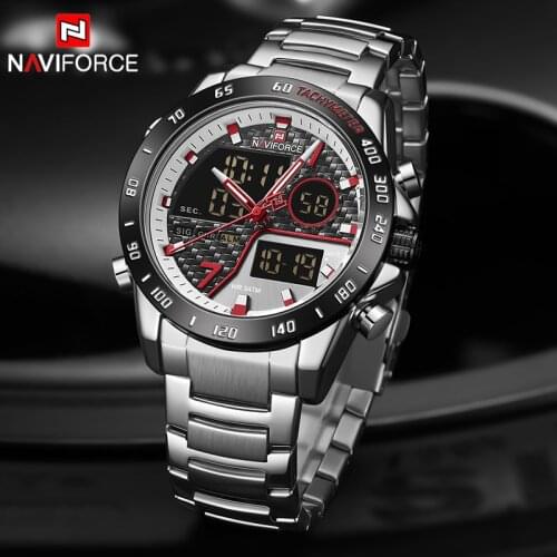 Men’s Watches NAVIFORCE Top Brand Luxury Full Steel Quartz Watch Men Big Military Sport Wristwatch Analog Digital Male Clock