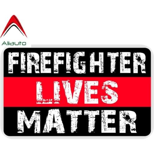 Aliauto Caution Sign Car Sticker Firefighter Lives Matter Cover Scratch PVC Decal for Honda Crv Yeti Peugeot Toyota Kia,12cm*7cm
