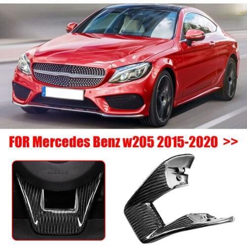 Genuine Carbon Fiber Steering Wheel Lower Cover Trim Interior Car-styling Accessories for Mercedes Benz W205 AMG