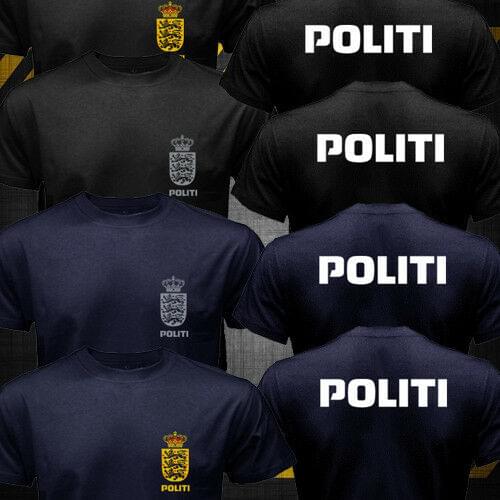 New Dansk Danish Denmark Politi Polices Unit logo Men T-shirt 100% Cotton Shirts