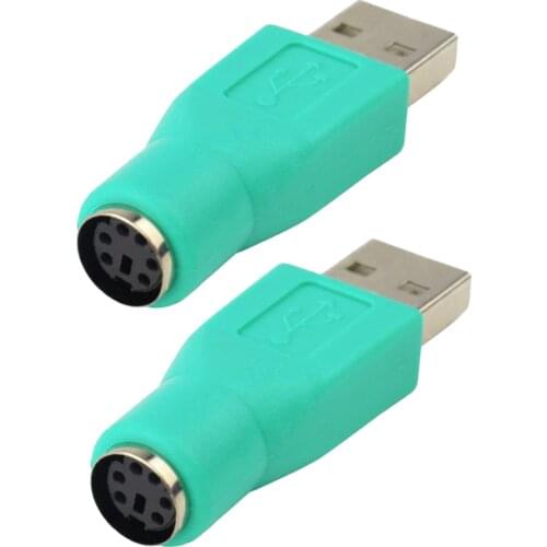 1Pair USB Male Plug to 6 Pin Mini DIN Jack PS2 Female Socket Converter for USB Keyboard Mouse Adapter