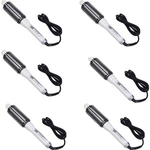 Professional Ceramic Hair Curler Straightener Hot Heat Comb Electric Lcd Hair Brush Curling Comb Round Large Roller Waver