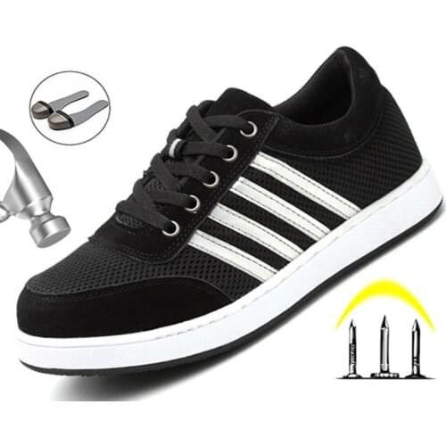 Steel Toe Work Shoes Safety Boots Anti-smashing Safety Shoes Men Footwear Construction Breathable Sneakers Work Boots Shoes Male