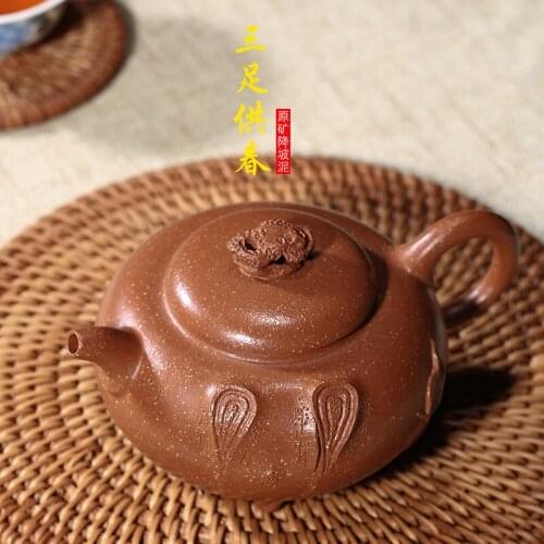 Recommended undressed ore down slope mud handmade custom three-legged for spring tea gift box a undertakes the teapot