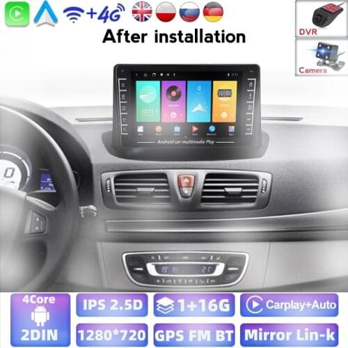 Android System 1GB 16GB GPS Car Radio For Renault Megane 3 Fluence 2008-2014 Multimedia Player Stereo 2din 8inch IPS Screen SWC