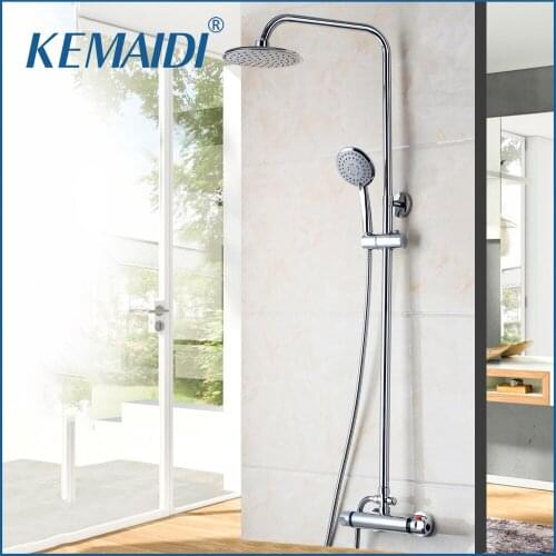 KEMAIDI Thermostatic Bathtub Faucet Shower Set Bathroom Faucets Thermostatic Faucet Mixer Handle Shower Exposed Valve Bottom