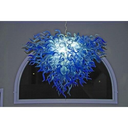 Contemporary Cotalt Art Glass Chandelier LED 100% hand Blown Glass Chandelier Light Fixture for house