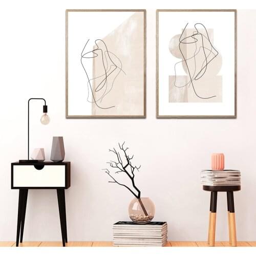 Contemporary Abstract Line Drawing Art Prints Modern Wall Art Canvas Painting Nordic Minimalist Style Poster Living Room Decor