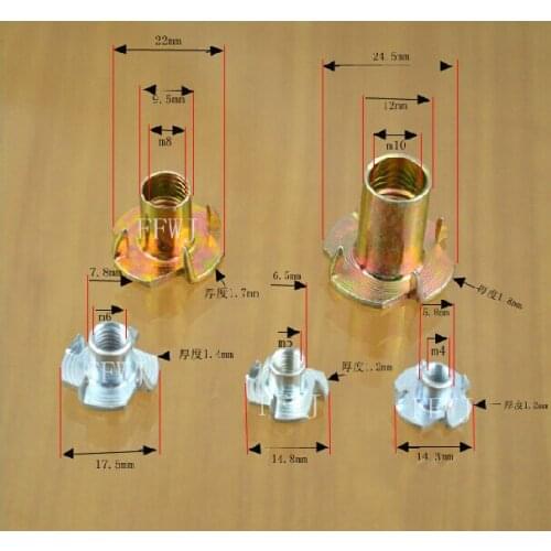 STARPAD For M4-M10 four claws nut cold forging four claws nail embedded wood inlay nut fastener anti-knock plum nails