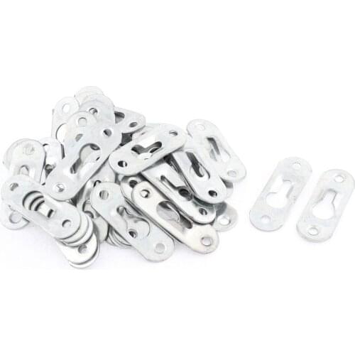 UXCELL Glass Mirror Picture Metal Hanging Plate Bracket 4Mm Mounting Hole Dia 50 Pcs