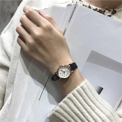 Vintage Retro Watches Women 2019 Fashion Casual Small Ladies Wristwatches Qualities Roma Scale Bamboo Knot Leather Woman Clock
