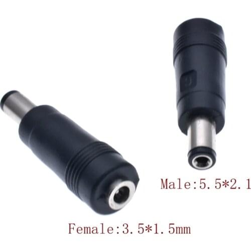 10pcs DC 5.5mm x 2.1mm 5.5/2.1mm Male to 3.5mm x 1.35mm 3.5/1.35mm Female Converter Adapter Connector Jack for CCTV Camera LED