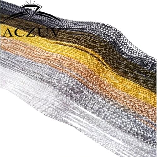 100m 2x3mm 3x4m Jewelry Link Encryption Chains Findings Necklace Chain Extender DIY Making Findings Clothing Accessories