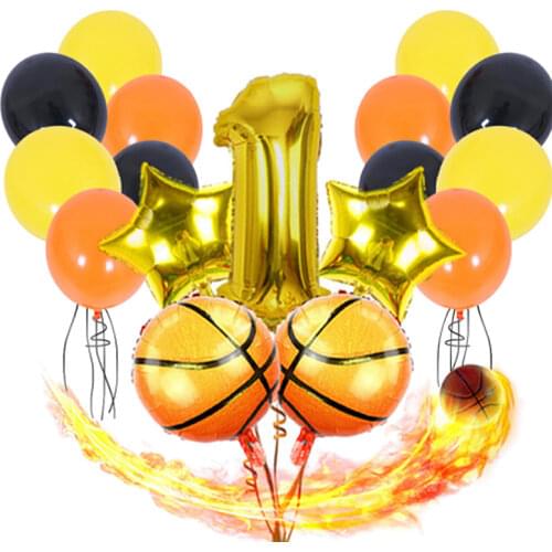 45Pcs Slam Dunk Balloons Set Happy Birthday Banner Basketball Party Balloons Ballons For Boy Birthday Party Supplies Decor