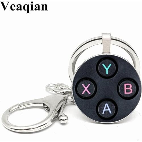2019 / Game Controller Keychain Geeky Boyfriend Perfect Gift Idea Jewelry Video Game Controller Pattern Glass Keychain