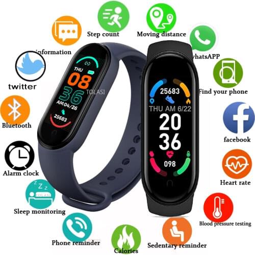 2021 M6 Smart Watch Men Women Bluetooth Smartwatch Heart Rate Fitness Tracking Sports Bracelet For Apple Xiaomi Android Watches