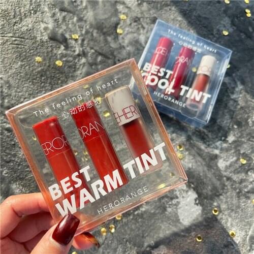 3PCS/SET Matte Lipstick Waterproof Red Brown Lip Stick Long Lasting Velvet Lip Gloss Non-Stick Cup Lipstick Cosmetic Lip Tint